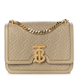 BURBERRY Calfskin Embossed Monogram Small TB Bag